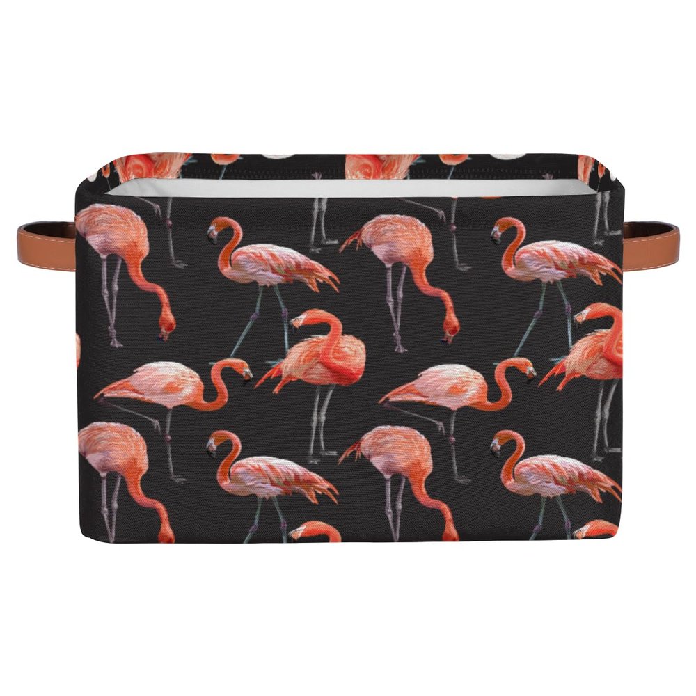 TropicalLife Large Flamingo Storage Box, 26 L, Collapsible Fabric Basket