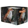 TropicalLife Fox Winter Forests Storage Basket Set of 2, Folding Fabric Baskets, 26 L view 2