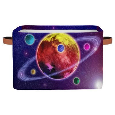 TropicalLife Planet Large Foldable Storage Basket, Galaxy Planet, Set of 1, 26 L