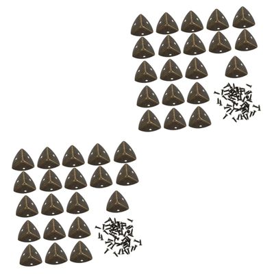 ibasenice 2 Sets Corner Protectors for Jewelry Boxes, Retro Zinc Alloy Furniture Corner Guards, Burr-Free Bronze, 20 Pieces per Pack * 2