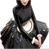 Sexy French Maid Latex Dress with Ruffles, Black, M view 2