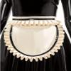 Sexy French Maid Latex Dress with Ruffles, Black, M view 3