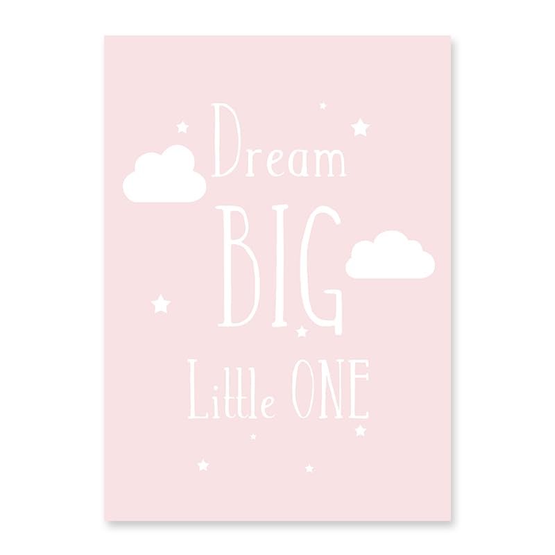 Dream Big Little One Nursery Wall Art, Canvas Print, 30 x 40 cm, Color 6, Unframed