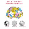 Se Ente Pastel Shower Cap for Women, Adjustable Double-Layer Waterproof Hair Cover view 4