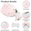 HOHODIY Frog Surgical Cap with Buttons and Bow Hair Tie for Long Hair, Multicolor 11, M/L view 4