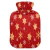 Hot Water Bottle with Christmas Snowflake Print, 2 L, Transparent Hot and Cold Compress Bottle view 1