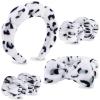 VELSCRUN Hair Band, Makeup and Face-Washing Headband, Leopard Print, White Microfiber, One Size, Unisex view 1