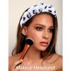 VELSCRUN Hair Band, Makeup and Face-Washing Headband, Leopard Print, White Microfiber, One Size, Unisex view 3