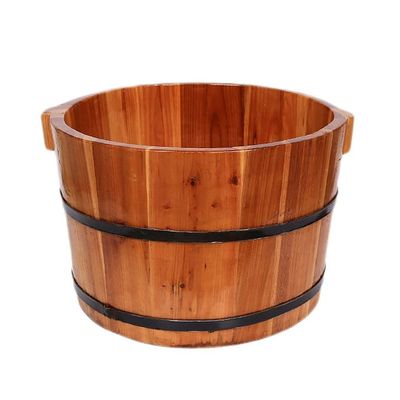 SilteD Foot Bath and Sauna Bucket, Handmade Wooden Foot Relaxation Barrel
