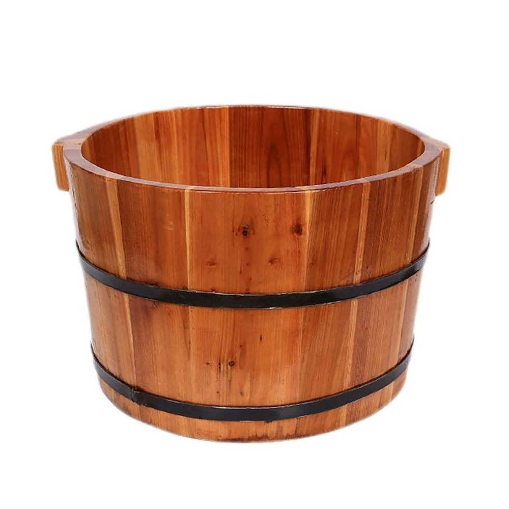 SilteD Foot Bath and Sauna Bucket, Handmade Wooden Foot Relaxation Barrel