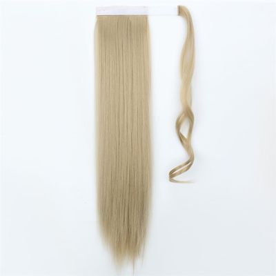 Long Straight Ponytail Hair, Synthetic Heat-Resistant Extensions, 22–34 Inches, Wrap-Around Hairpiece for Women