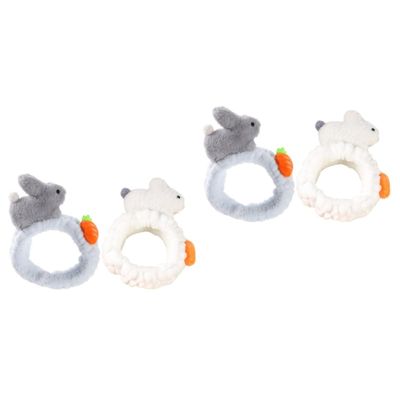 Beavorty 4-Piece Fluffy Cartoon Headbands for Face Washing, Sports, Yoga, Makeup and Skincare