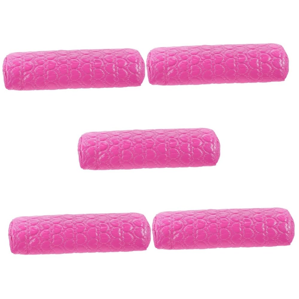 Beavorty 5-Piece Nail Art Hand Cushion Set with Removable PU Surface, Non-Slip Manicure Hand Pads, Rose Pink