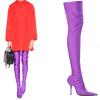 10 cm/3.93 in Pointed-Toe Super High-Heel Stiletto Women's Elastic Over-the-Knee Sock Boots, Purple, EU 45 view 4