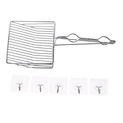 Leadigol Metal Cat Litter Scoop with Long Handle and 5 Adhesive Wall Hooks