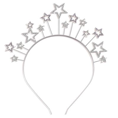 CEALXHENY Disco Ball Headband for Women with Rhinestone Stars