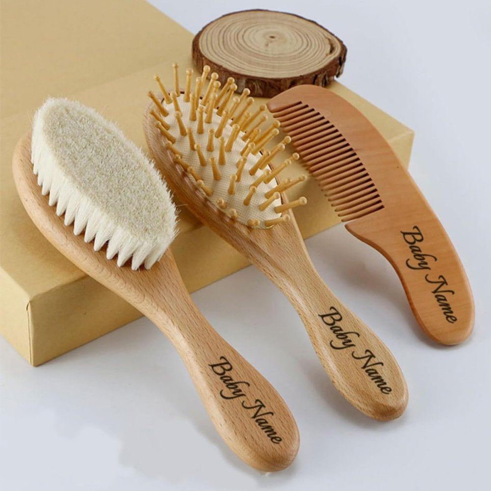 3-Piece Personalized Baby Brush and Comb Set