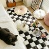 Cream Large Checkered Square Pet Mat view 1