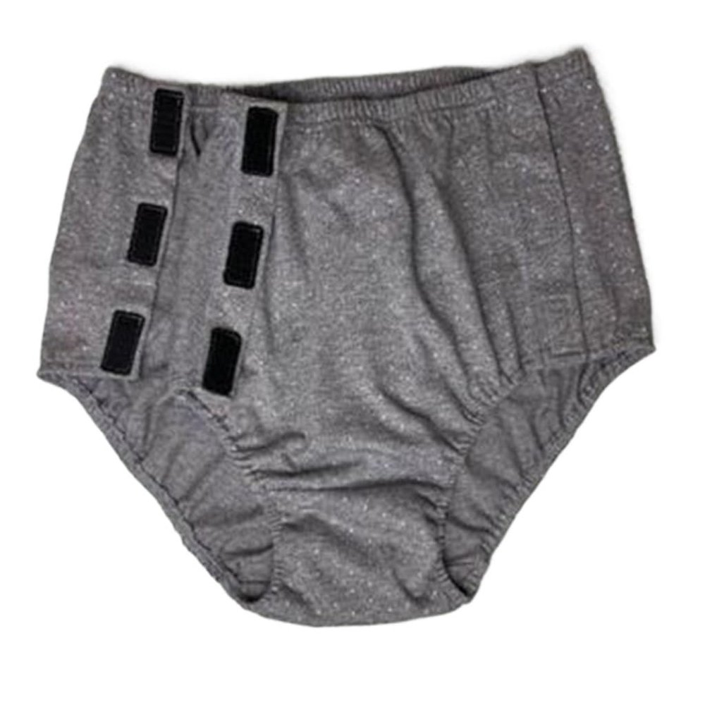 Reusable Tearaway Incontinence Briefs for Men and Women, Silver, Size M