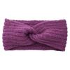 Winter Crochet Headband for Women and Girls, Thickened Ear Warmer, Purple A view 1