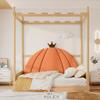KDXYSL Extendable House Bed for Kids, Pine Wood Frame, Natural and Orange view 3