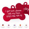 ENGRAVO Personalized Engraved Dog Tag, Red, 38 mm, Bone-Shaped Collar Tag view 2
