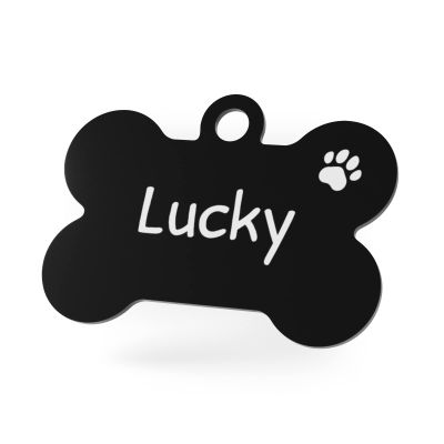 ENGRAVO Dog Tag with Engraving in Black 38mm