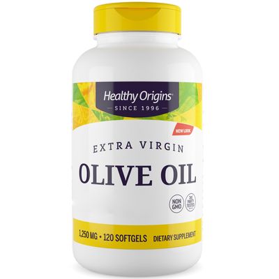 Healthy Origins Olive Oil, 120 Gluten-Free Softgels, 1,250 mg Olive Leaf per Serving, Soy-Free, Non-GMO, Flavorless