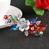HXSCOO Orange Crystal Flower Hair Clip view 3