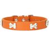 AYGCI Dog Collar, Faux Leather with Metal Bone Studs, Adjustable, Small to Large view 1