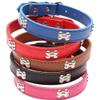 AYGCI Dog Collar, Faux Leather with Metal Bone Studs, Adjustable, Small to Large view 3