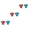 POPETPOP 6-Piece Cotton Bow Reusable Hygiene Underwear for Female Dogs, Menstrual Pet Underwear, Sea Blue and Red view 1