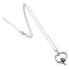 Silver Pet Collar with Chain and Paw Pendant for Dogs and Cats view 1