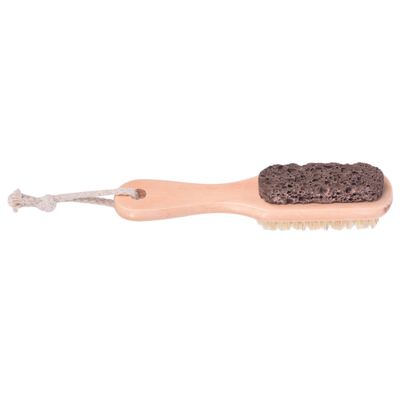 Beavorty 2-Piece Foot File Set with Pumice Stone and Wooden Brush