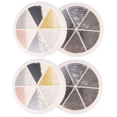 Beavorty 4-Piece Nail Metal Bead Set for Nail Art