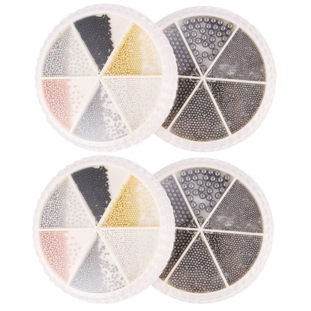 Beavorty 4-Piece Nail Metal Bead Set for Nail Art