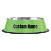 Personalized Stainless Steel Dog & Cat Bowl, Non-Slip, Green view 1