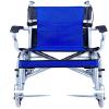 Lightweight Foldable Transport Wheelchair with Locking Handbrake, 14-Inch Rear Wheels, Non-Inflatable Portable Trolley for Older Children (Blue) (Black...) view 2