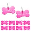 2-Pack Engraved Dog Bone Tags, Fuchsia, with Key Rings view 1