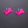 2-Pack Engraved Dog Bone Tags, Fuchsia, with Key Rings view 2