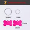 2-Pack Engraved Dog Bone Tags, Fuchsia, with Key Rings view 3