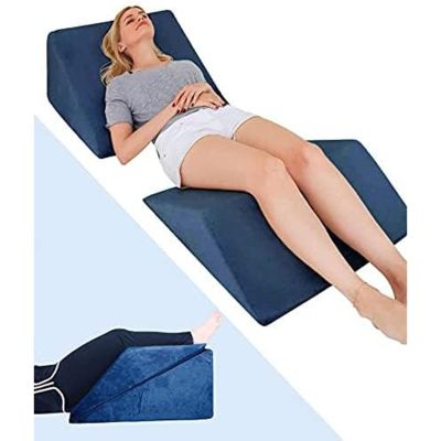Foam Bed Wedge Pillow Set with 2 Separate Sit-Up Cushions