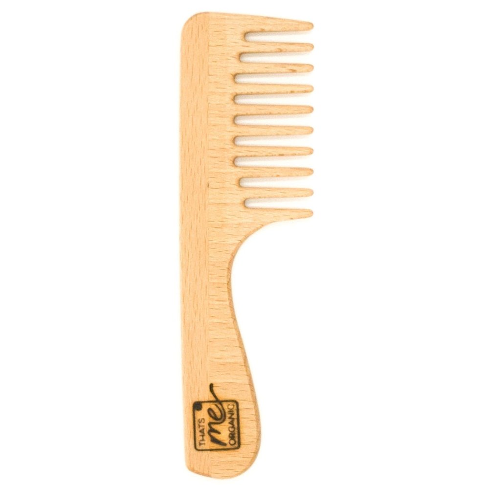 Thats me organic Professional Beechwood Hair Comb “Alles im Griff” – Wide-Tooth Curl Comb with Handle