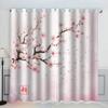AKATIE Blooming Japanese Cherry Blossoms Blackout Curtains, 2-Piece Set, Pink, 3D Floral Print, 140 x 160 cm view 1