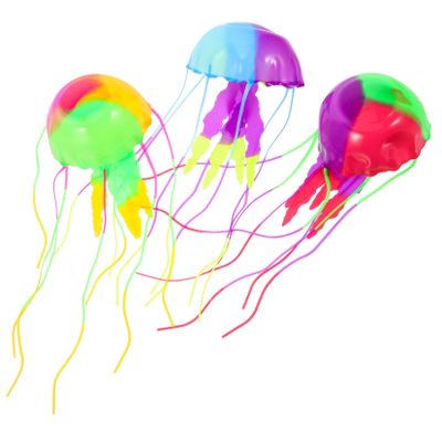 Amosfun 3-Piece Silicone Jellyfish Decorations for Aquariums