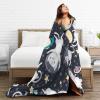 ASEELO 125 x 100 cm Fun Cat Astronaut Fleece Blanket, Sofa Throw for Bed and Couch, Travel view 3