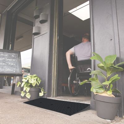 Wheelchair Threshold Ramp, 10.2 cm Rise, Durable Non-Slip Surface
