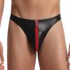 Cave Hero Latex-Like Thong with Front Zipper – Wetlook Thong (DE/NL/SE/PL, Alphanumeric, XL, Regular, Regular, Black/Red) view 1
