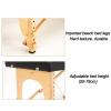 Portable Beauty Bed, 2-Section Height-Adjustable Folding Massage Table with Headrest and Removable Armrests, Brown, 185 × 70 cm-B view 3