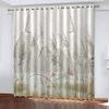 Reed Plant Bedroom Curtains, 182 W x 214 H cm, 3D Printed, Light-Blocking, Noise-Reducing, Thermal-Insulated, 1 Pair view 1